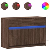 Maison Chic TV omarica - TV stojalo - Televizijska omarica LED rjavi hrast 91x34x61 cm inženirski les, (21700632) Cene