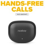 Niceboy pins 4 - bežične slušalice sa anc 400 mah + 2x 50 mah IPX4 crne | Eponuda.com