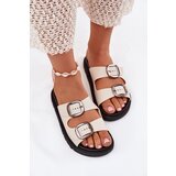 Boto Women's Buckled Platform Sandals Beige Elamas | Shoptok.si