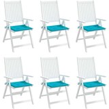 vidaXL Jastuci za vrtne stolice 6 kom tirkizni 40x40x3 cm od tkanine | shoptok.hr
