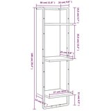 vidaXL Stenska polica 3-nadstropna sonoma hrast 30x25x100 cm inž. les | Shoptok.si