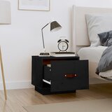  Noćni ormarići 2 kom crni 40 x 34 x 35 cm od masivne borovine | shoptok.hr