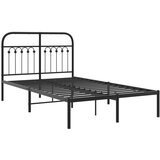  The Living Store Kovinski posteljni okvir z vzglavjem črn 120x200 cm - Posteljni Okvir, (21530107) | Shoptok.si