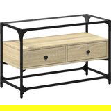 Furnova TV omarica s stekleno ploščo sonoma hrast 80x35x51 cm inž. les, (21924622) | Shoptok.si