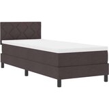  Postelja z vzmetnico z vzmetnico Temno rjava 80 x 200 cm blago, (5000126392) | Shoptok.si