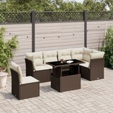 vidaXL 7-dijelni set vrtnih sofa od poliratana s jastucima smeđi | shoptok.hr