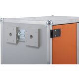 Cemo Varnostna omara za polnjenje akumulatorjev, možnost priklopa požarnega alarma, ŠxGxV 830 x 660 x 520 mm, 230 V, oranžne/sive barve | Shoptok.si