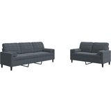  2-dijelni set sofa s jastucima tamnosivi baršunasti | shoptok.hr