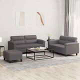 vidaXL 3-dijelni set sofa s jastucima sivi od umjetne kože | shoptok.hr