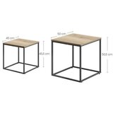  Klub stolić kvadratni 2 kom - sonoma hrast / crne noge | shoptok.hr