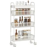 HOMCOM kuhinjski voziček kovina 43,2D x 19Š x 80V cm bela, (5000242712) Cene