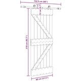 vidaXL Klizna vrata s priborom za montažu 80 x 210 cm masivna borovina | shoptok.hr