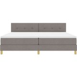  Postelja s škatlasto vzmetjo z vzmetnico in LED Taupe 200x200 cm Tkanina, (22082741) | Shoptok.si