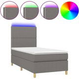  Box spring postelja z vzmetnico LED temno siva 90x190 cm blago, (20937124) | Shoptok.si