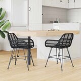 Stolac za blagovanje 2 pcs Crna 55 x 50 x 74 cm Ratan i čelik | shoptok.hr