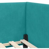 vidaXL Kotna postelja Turkizna 90 x 190 cm Samet in sodobno leseno | Shoptok.si