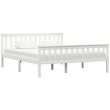  Posteljni okvir bel iz trdne borovine 160x200 cm | Shoptok.si