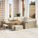 vidaXL set od 12 komada vrtnih sofa s jastučićima bež poli ratan akacija | shoptok.hr