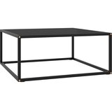  Stolić za kavu crni s crnim staklom 80 x 80 x 35 cm | shoptok.hr