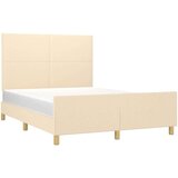  Posteljni okvir z vzglavjem krem 140x200 cm blago, (20903979) | Shoptok.si
