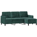  Trosjed s tabureom tamnozeleni 180 cm baršunasti | shoptok.hr