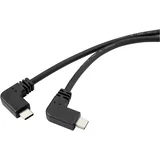 USB kabel USB 3.2 gen. 2 (USB 3.1 gen. 2) USB-C® vtič\, USB-C® vtič 1.20 m črna 90° kotni levo RF-4633064, (20416135)