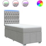 vidaXL Krevet s oprugama i madracem svjetlosivi 100x200 cm od tkanine | shoptok.hr