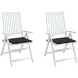  Blazine za vrtne stole 2 kosa črn karo vzorec 40x40x3 cm blago, (20657076) | Shoptok.si