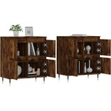  Komode 2 kom boja dimljenog hrasta od konstruiranog drva | shoptok.hr