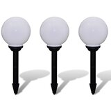 vidaXL vrtne solarne led okrogle lučke 20cm za osvetlitev poti 3kosi s konico | Shoptok.si