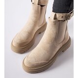 Gemre Beige ankle boots with decorative fastening Abela | ePonuda.com