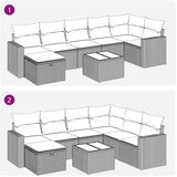  8-dijelni set vrtnih sofa od poliratana s jastucima crni | shoptok.hr