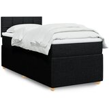 vidaXL Box spring postelja z vzmetnico črna 90x200 cm blago | Shoptok.si