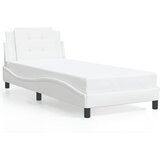 Maison Chic Posteljni okvir - Enojna postelja - Postelja za odrasle z vzglavjem bel 90x200 cm blago-J9335, (21774686) | Shoptok.si