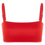Trendyol Red Textured Strapless Bikini Top | shoptok.hr