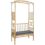  Vrtni luk s klupom Tamnosiva 115 x 50 x 205 cm Bambus | shoptok.hr