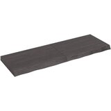 vidaXL Stenska polica temno siva 120x40x6 cm obdelana trdna hrastovina | Shoptok.si