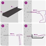  Polica na zidu s policom Zidne 3 pcs Crna 80 x 9 x 2.5 cm | shoptok.hr