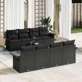 vidaXL 9-dijelni set vrtnih kauča s jastučićima Crni Poli Ratan | shoptok.hr