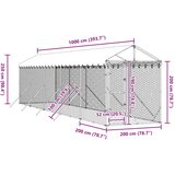Vanjski kavez za pse s krovom srebrni 2x10x2,5m pocinčani čelik | shoptok.hr