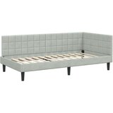 vidaXL Kotna postelja z vzglavjem Svetlo siva 90 x 200 cm Žamet | Shoptok.si