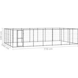 vidaXL Zunanji pasji boks jeklo 33,88 m² | Shoptok.si