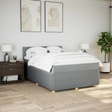  Krevet box spring s madracem svjetlosivi 140x200 cm od tkanine | shoptok.hr