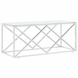 Maison Chic Klubska mizica - kavna mizica - Nizka mizica 110x45x45 cm nerjaveče jeklo in steklo, (21754014) Cene
