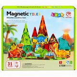 Magnetic Construction Blocks Dinosaurs Volcano Colorful 31 pcs. | shoptok.hr