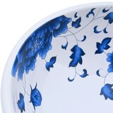 Nadgradni umivaonik bijelo-plavi okrugli Φ 41 x 14 cm keramički | shoptok.hr