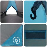  Teepee šator s krovom Plava i siva 490 x 410 x 210 cm | shoptok.hr