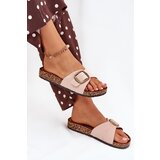 Boto Women's sandals with buckle on cork platform pink Zavira Cene