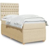 vidaXL Krevet s oprugama i madracem krem 90 x 190 cm od tkanine | shoptok.hr