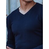 DStreet Sweter męski gładki w serek granatowy | shoptok.hr